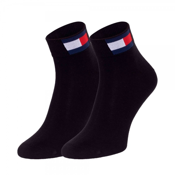 Tommy Hilfiger Vtements de sport Noir - LOT DE 2 CHAUSSETTES QUART DRAPEAU - 3538 - Ref 9 €