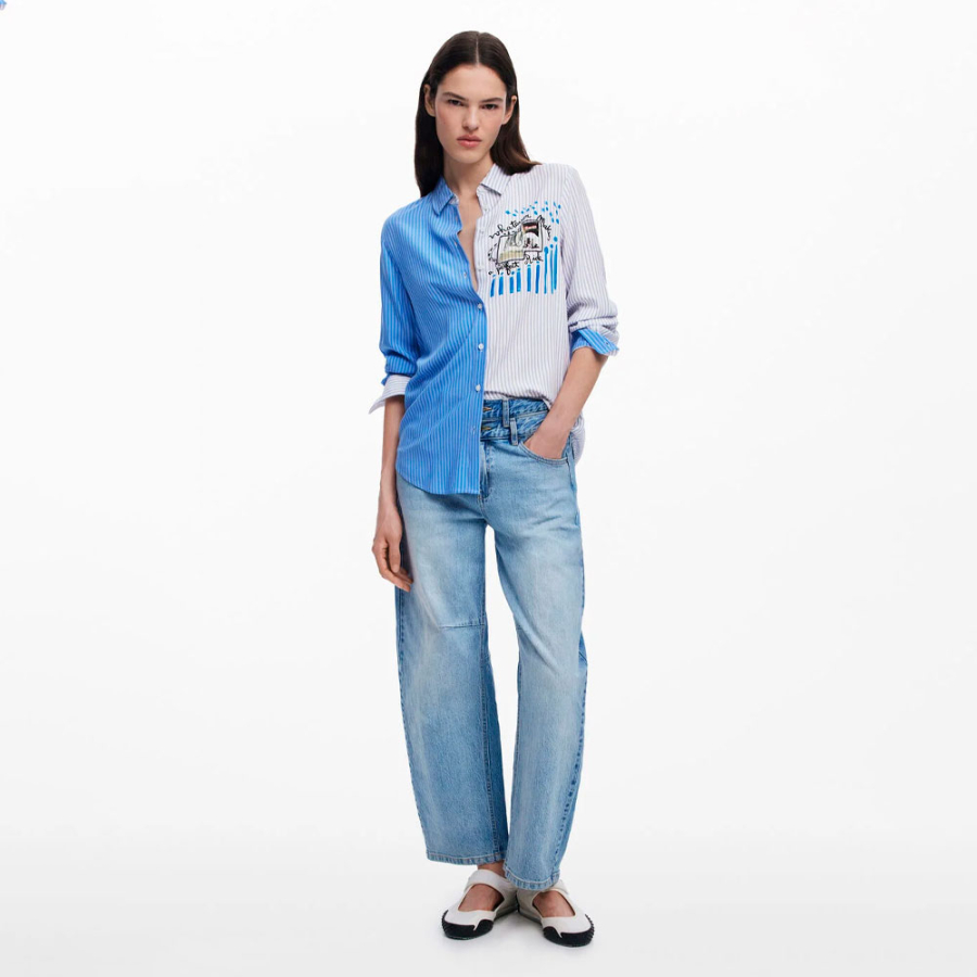 desigual-camisa-25swcw36-5002-tl-a-perfect-ride-azul desigual-camisa-25swcw36-5002-tl-a-perfect-ride-azul