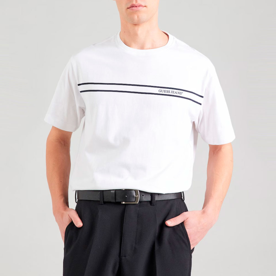t-shirt-con-banda-e-nome-del-marchio t-shirt-con-banda-e-nome-del-marchio