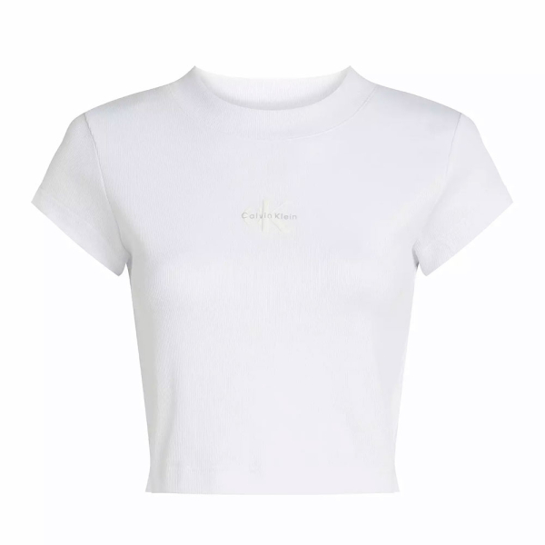 Calvin Klein T-shirts hauts et polos Blanc - T-SHIRT COURT SLIM AVEC MONOGRAMME - L - Ref 35 €