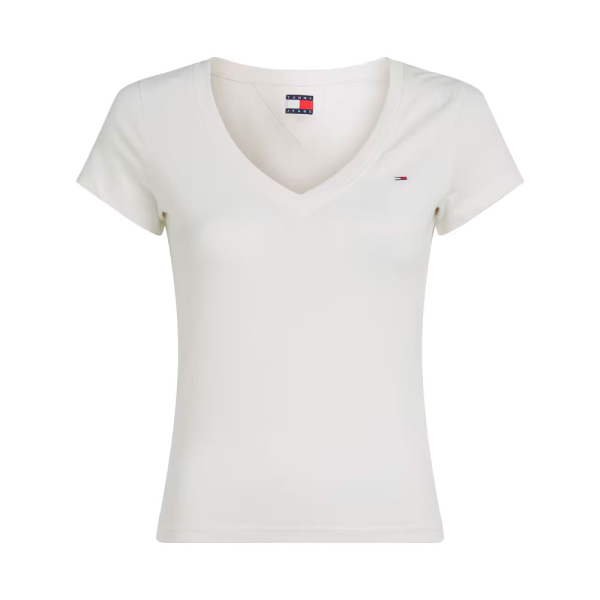 Tommy Hilfiger T-shirts hauts et polos Blanc - T-SHIRT COL EN V - S - Ref 19 €