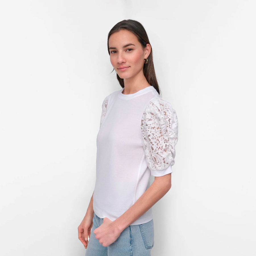 lace-puff-sleeve-crew-neck-t-shirt lace-puff-sleeve-crew-neck-t-shirt