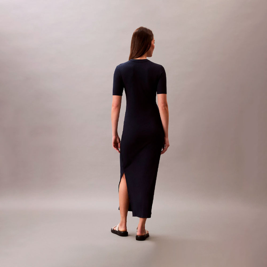 vestido-midi-de-canale-elastico-de-modal vestido-midi-de-canale-elastico-de-modal