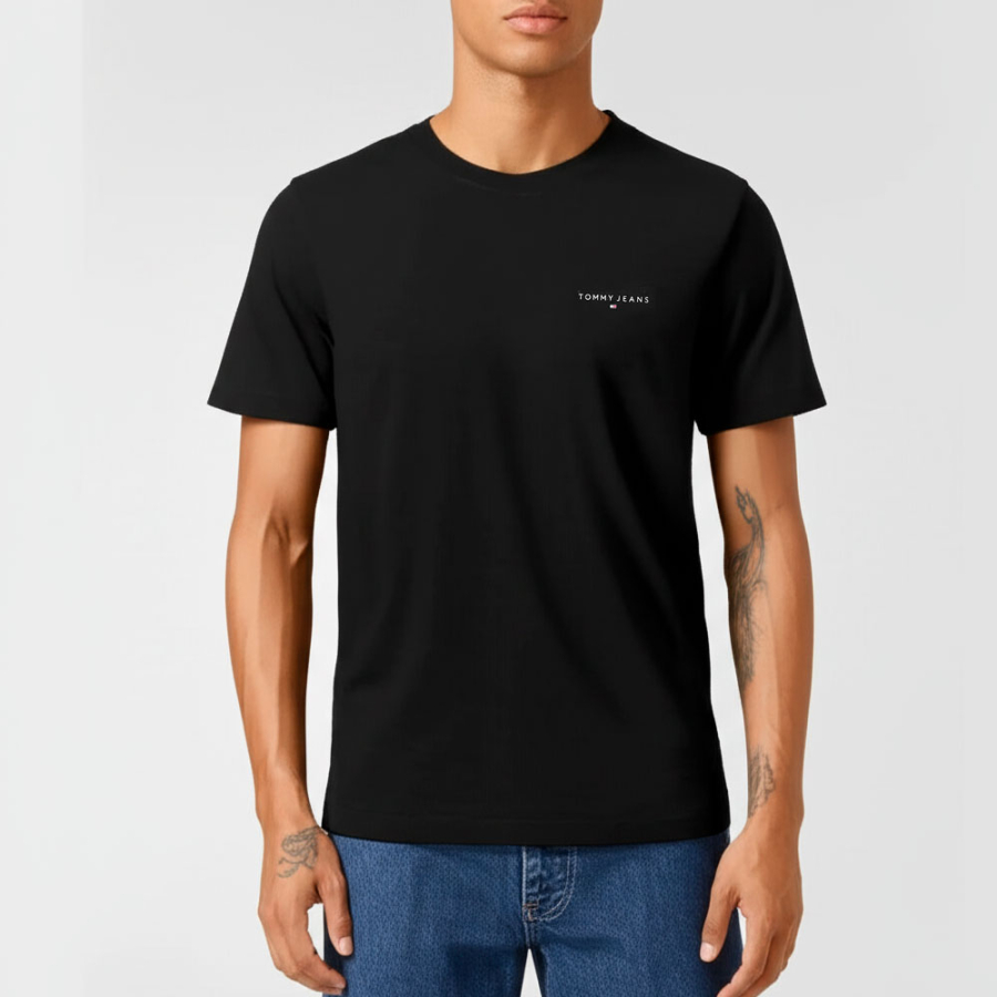 schmales-t-shirt-mit-linearem-logo schmales-t-shirt-mit-linearem-logo