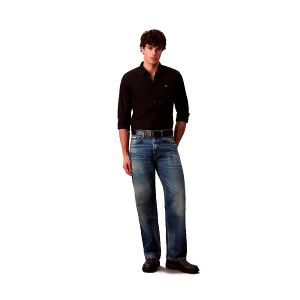 Calvin Klein T-shirts Noir - Chemise boutonne Oxford classique de couleur unie - S - Ref 59 €