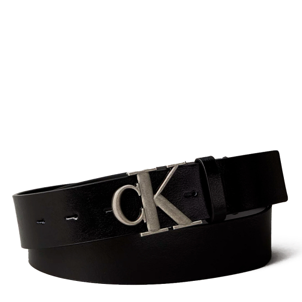 Calvin Klein CEINTURE EN CUIR GRANUL AVEC LOGO - 80 Noir- Ref 42 €