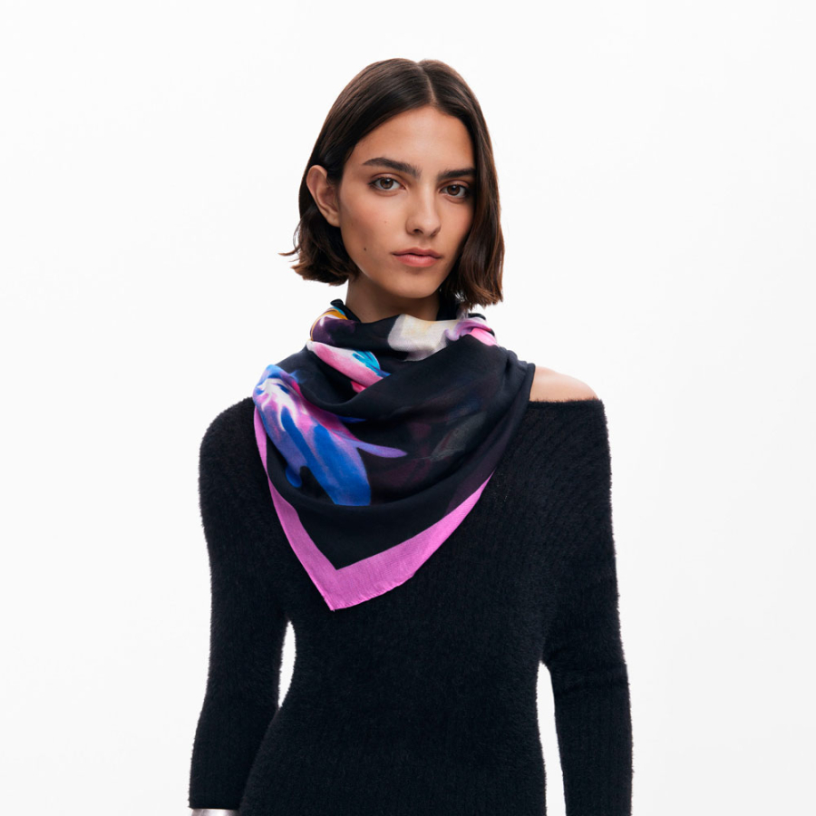 cachecol-floral-retangular