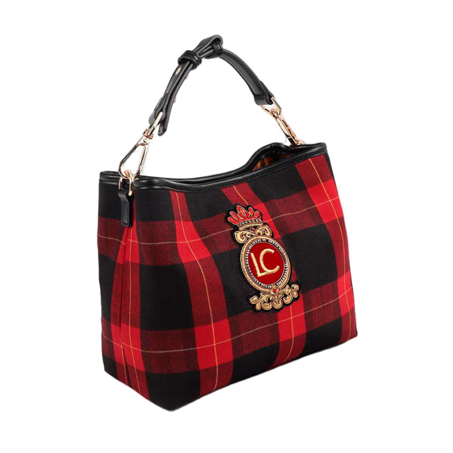 sac-a-carreaux-tisse-avec-patch-bouclier sac-a-carreaux-tisse-avec-patch-bouclier