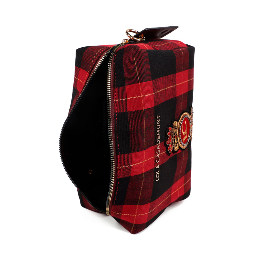 checkered-print-toiletry-bag