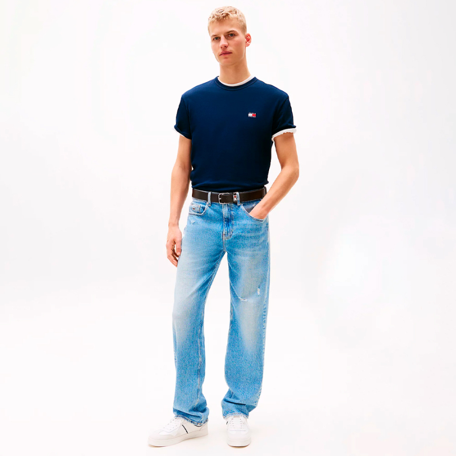 crew-neck-t-shirt-with-tonal-patch crew-neck-t-shirt-with-tonal-patch
