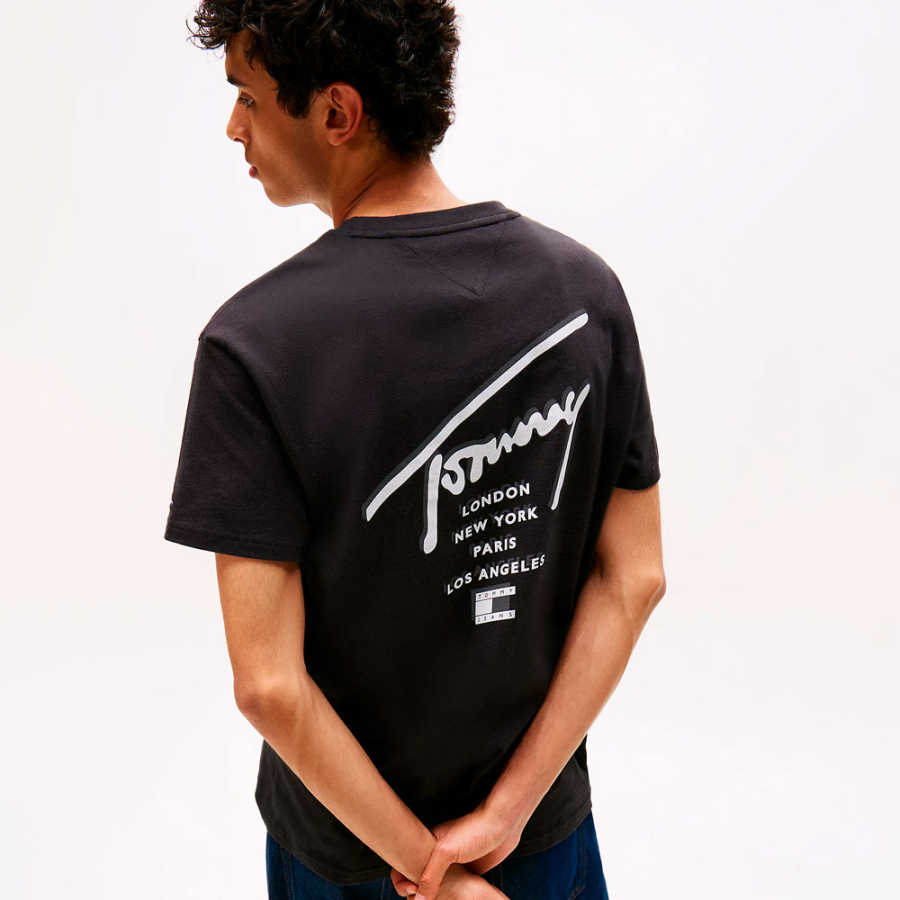 t-shirt-en-tricot-signature-avec-logo-au-dos t-shirt-en-tricot-signature-avec-logo-au-dos