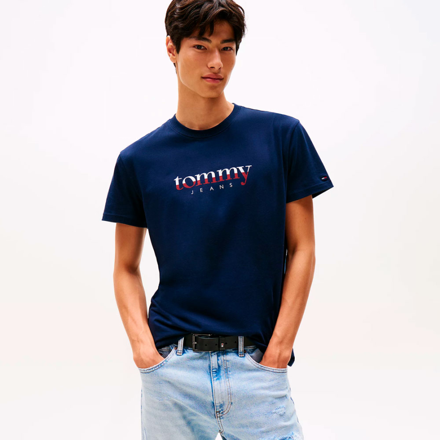 t-shirt-in-maglia-con-logo-e-scollo-tondo