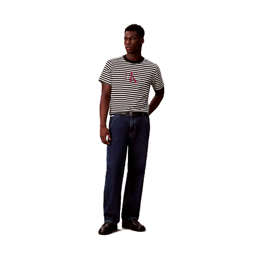 camiseta-holgada-a-rayas-con-logo-monograma camiseta-holgada-a-rayas-con-logo-monograma