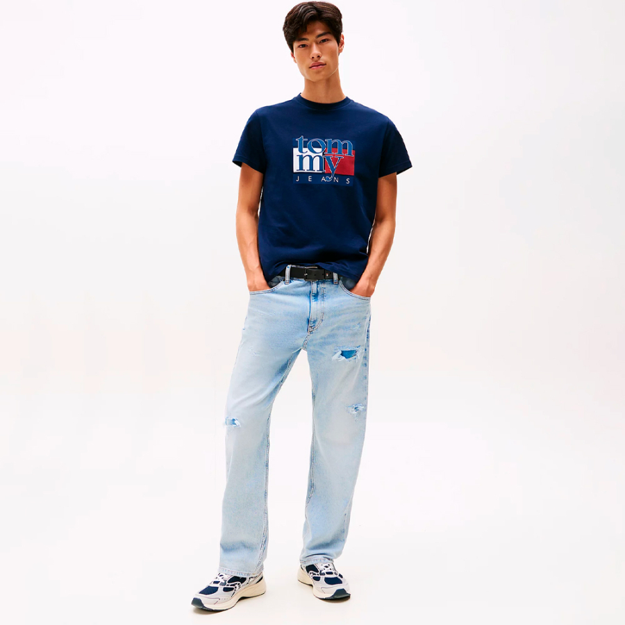 t-shirt-slim-avec-logo-graphique t-shirt-slim-avec-logo-graphique