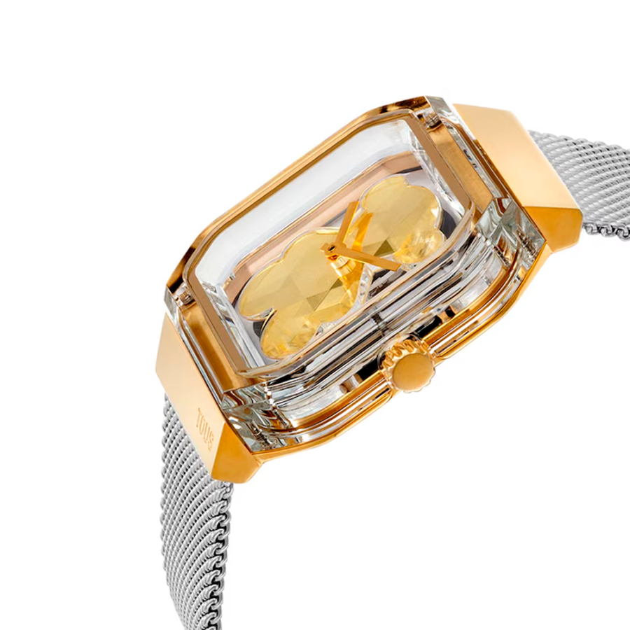 d-bear-party-analog-uhr-mit-goldstahlarmband