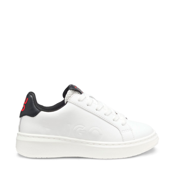 Hugo Boss Baskets en cuir avec détails du logo KIDS - 40 Blanc- Ref.