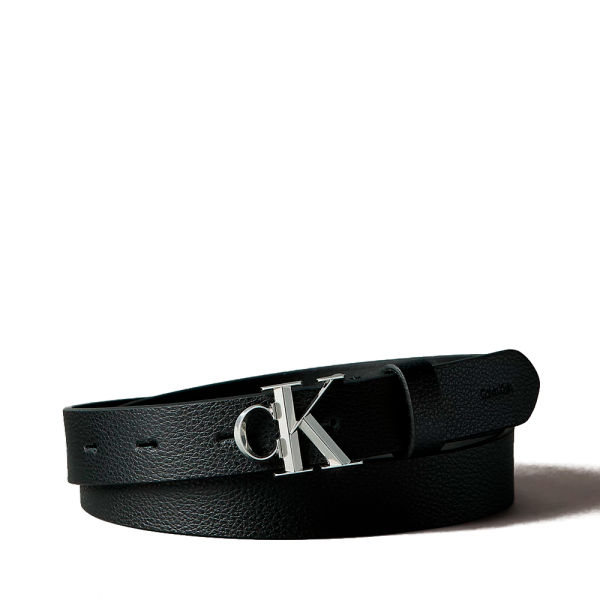 Calvin Klein Ceinture en cuir avec boucle monogramme micro-perles - 70 Noir- Ref 42 €