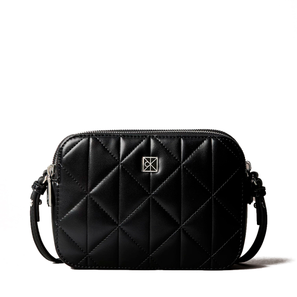 Calvin Klein Sac bandoulire rembourr avec double fermeture clair et logo emblmatique - U Noir- Ref 77 €