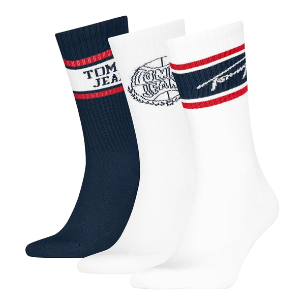 Tommy Hilfiger Calcetines Multicolore - Coffret cadeau de 3 paires de chaussettes universitaires - 3942 - Ref 21 €