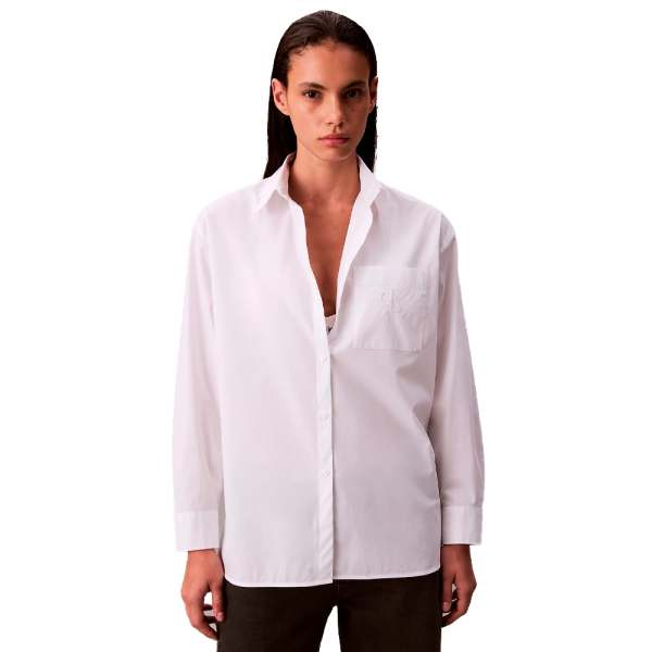 Calvin Klein Chemisiers et blouses Blanc - Chemise ample en popeline boutons - S - Ref 70 €