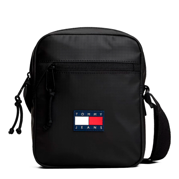 Tommy Hilfiger Sac de journaliste en tissu ripstop technique avec bandoulire - U Noir- Ref 49 €