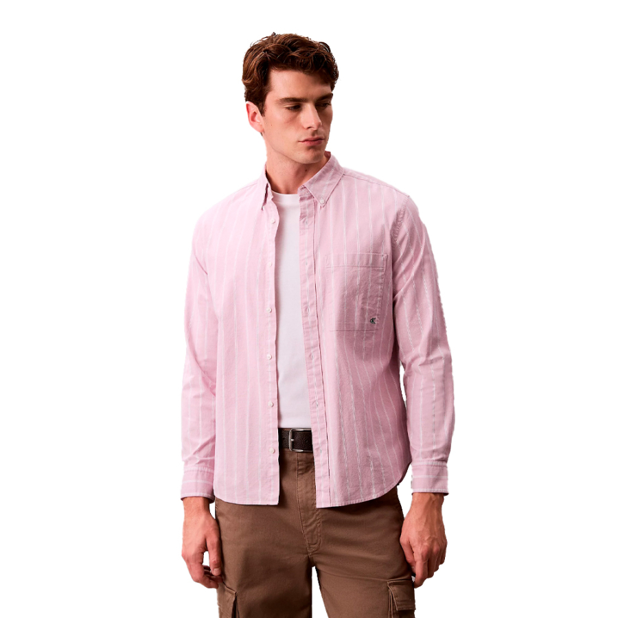 camicia-classica-a-righe-oxford-con-bottoni