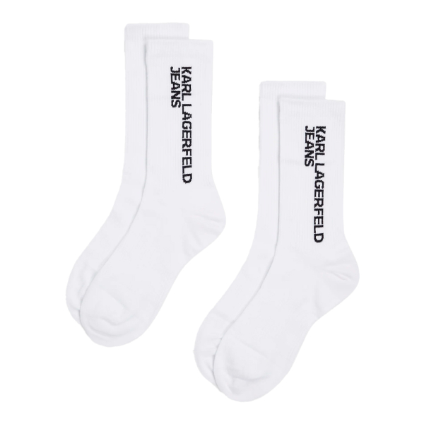 Karl Lagerfeld Jeans Chaussettes Blanc - LOT DE 2 CHAUSSETTES AVEC LOGO - U - Ref 22 €