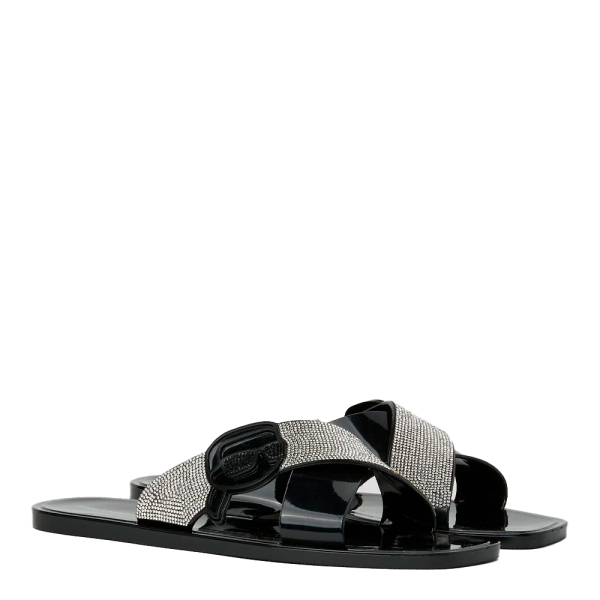 Karl Lagerfeld Tongs Jelly Ikon NFT avec strass - 40 Noir- Ref 85 €