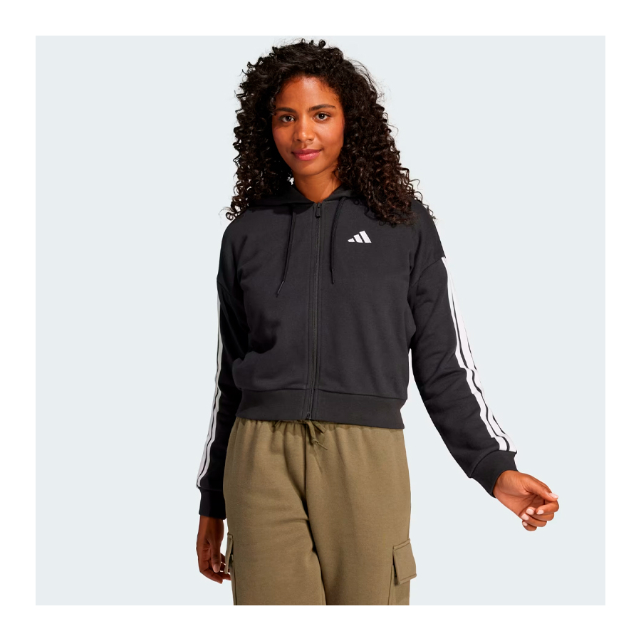 essentials-french-terry-3-stripes-hooded-jacket