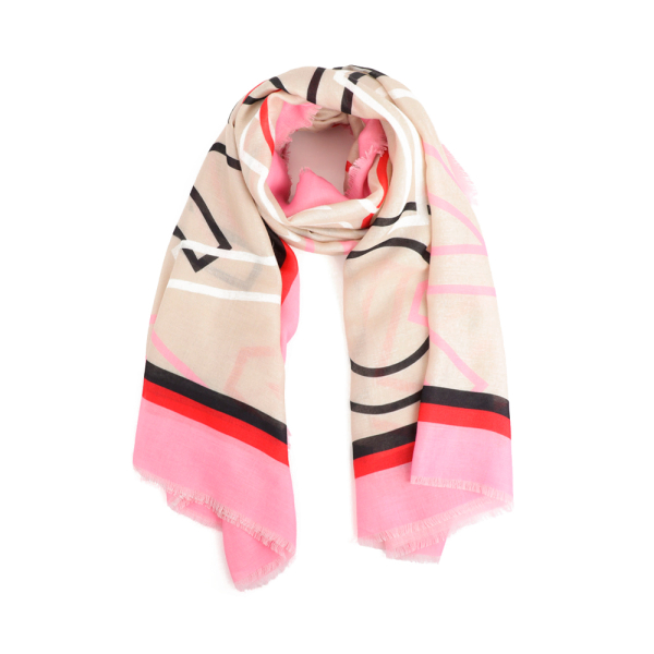 Lola Casademunt charpe imprime avec logo - U Multicolore Beige- Ref 25 €