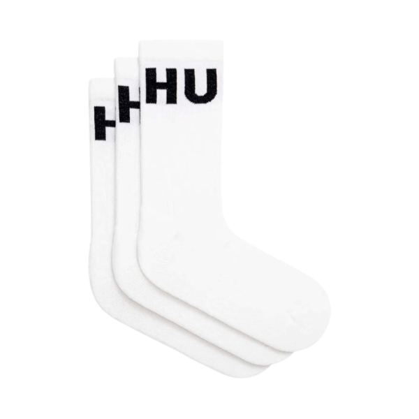 Hugo Boss Chaussettes Blanc - Lot de 3 paires de chaussettes cteles avec logos - 40-46 - Ref 22 €