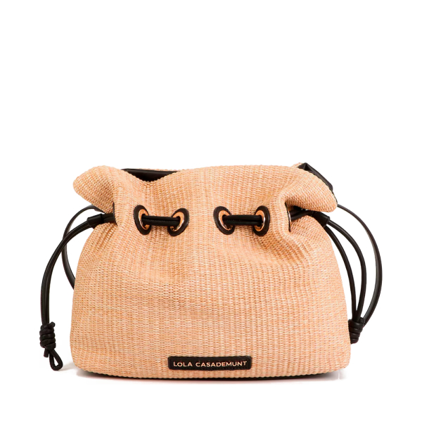 Lola Casademunt Sac seau effet raphia contrast - U Beige- Ref 90 €