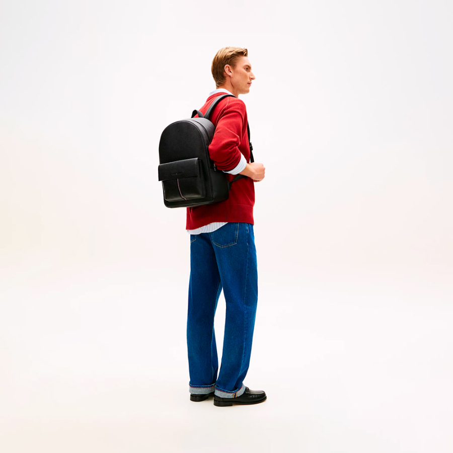 textured-backpack-with-flap-pocket