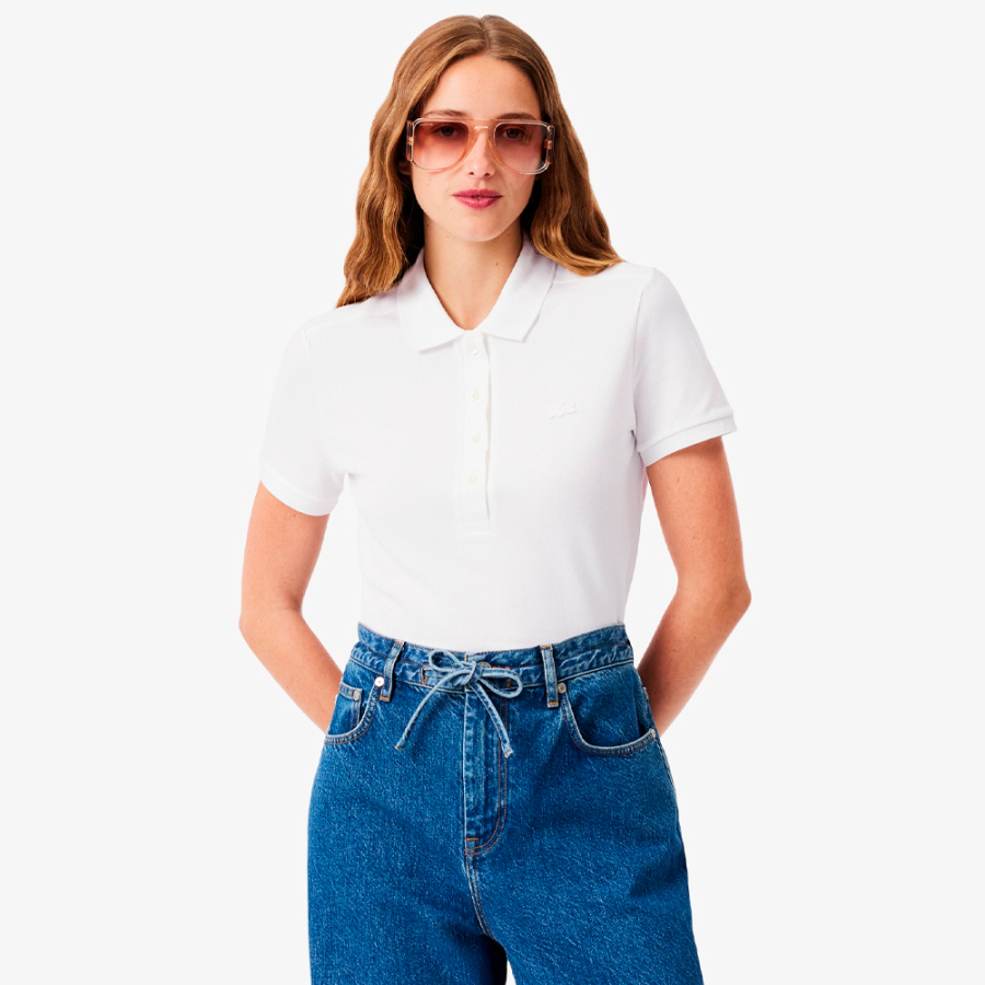 polo-da-donna-lacoste-in-pique-di-cotone-elasticizzato