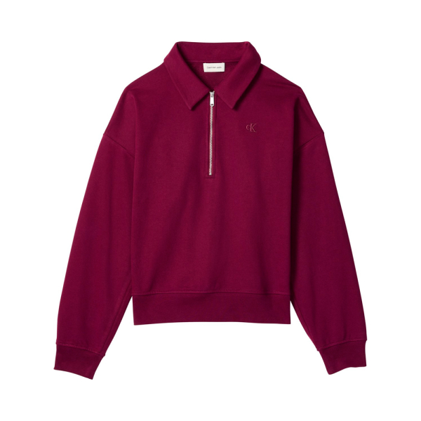 Calvin Klein Vestes en maille et pulls Bordeaux - Sweat-shirt fermeture clair 14 en ponge darchive - M - Ref 77 €