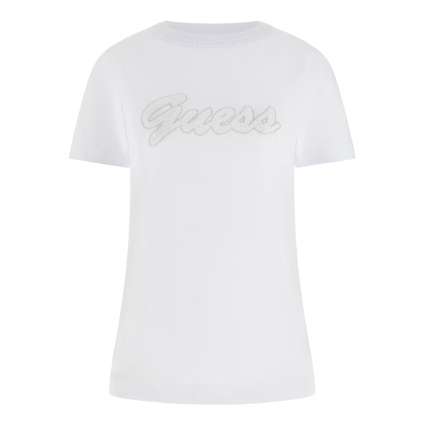 Guess T-shirts hauts et polos Blanc - T-shirt avec logo W6GI08 K3023 - S - Ref 35 €