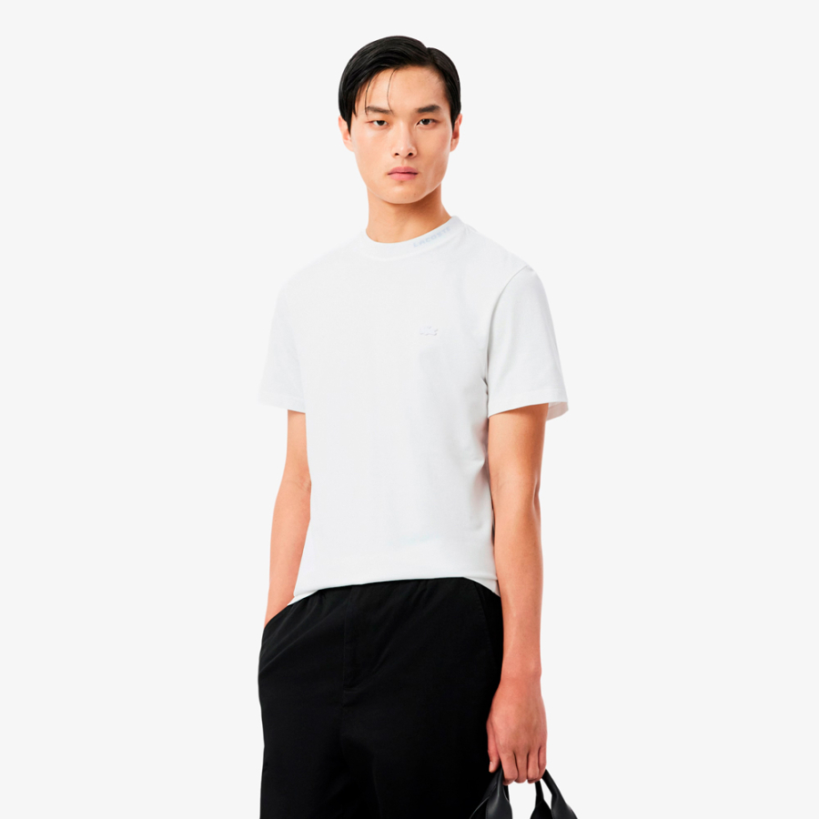 t-shirt-en-pique-avec-details-de-marque-jacquard