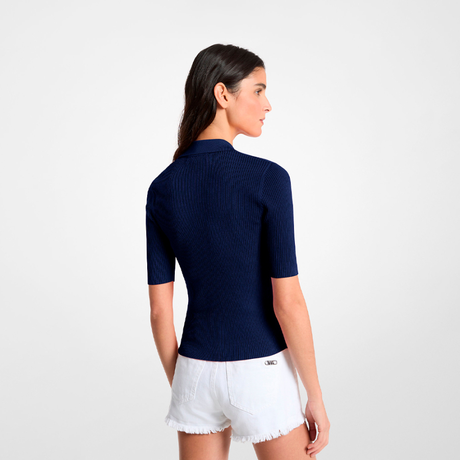 polo-cotele-en-viscose-stretch-avec-lacets polo-cotele-en-viscose-stretch-avec-lacets