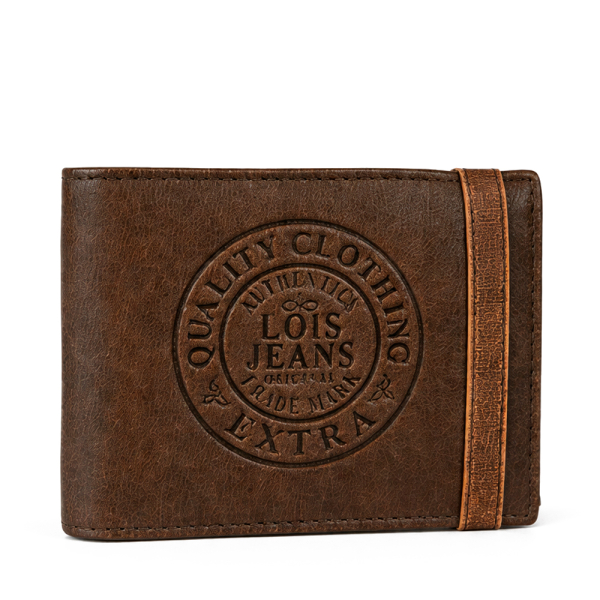 Lois Portefeuille en cuir avec porte-monnaie et plusieurs compartiments - U Brun- Ref 30 €