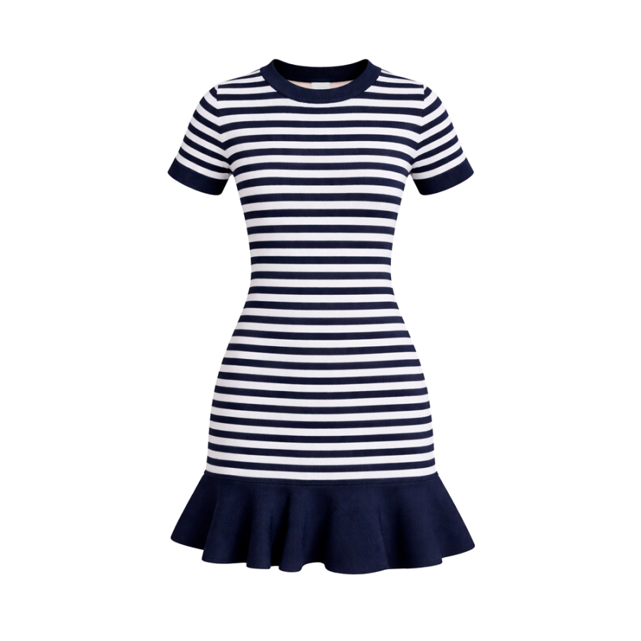 gestreiftes-ausgestelltes-kleid