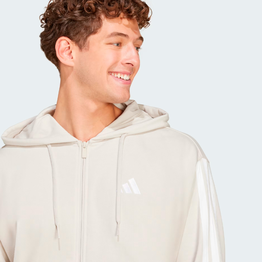 essentials-3-streifen-french-terry-kapuzenpullover-mit-durchgehendem-reissverschluss