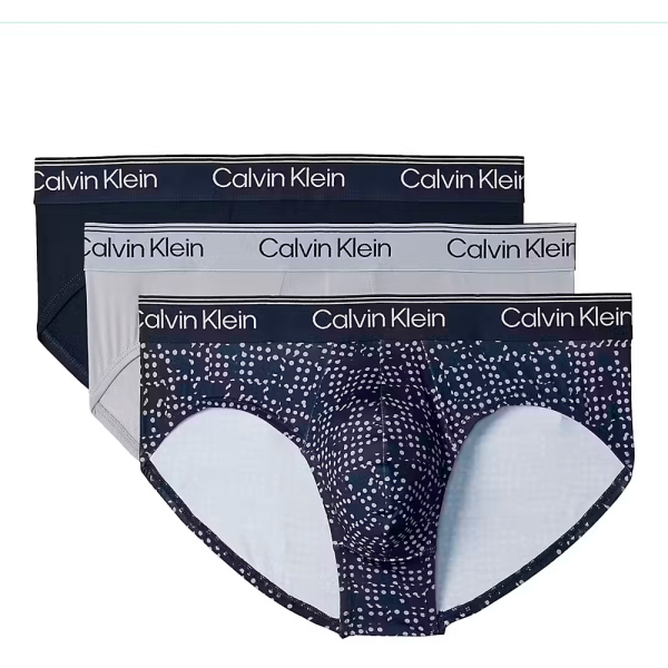 Calvin Klein Underwear Chaussettes Multicolore - Lot de 3 slips taille basse - Microfibre extensible - L - Ref 38 €