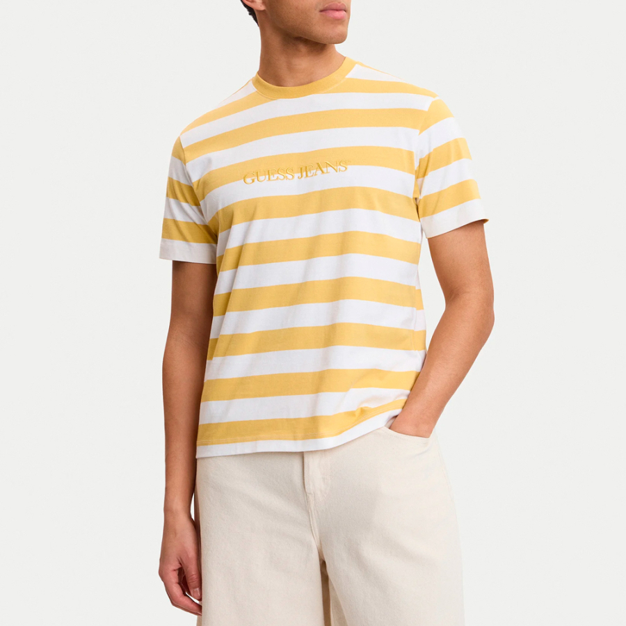 gestreiftes-t-shirt-mit-logo