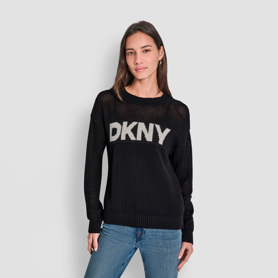 sweat-shirt-a-col-rond-avec-logo-ajoure