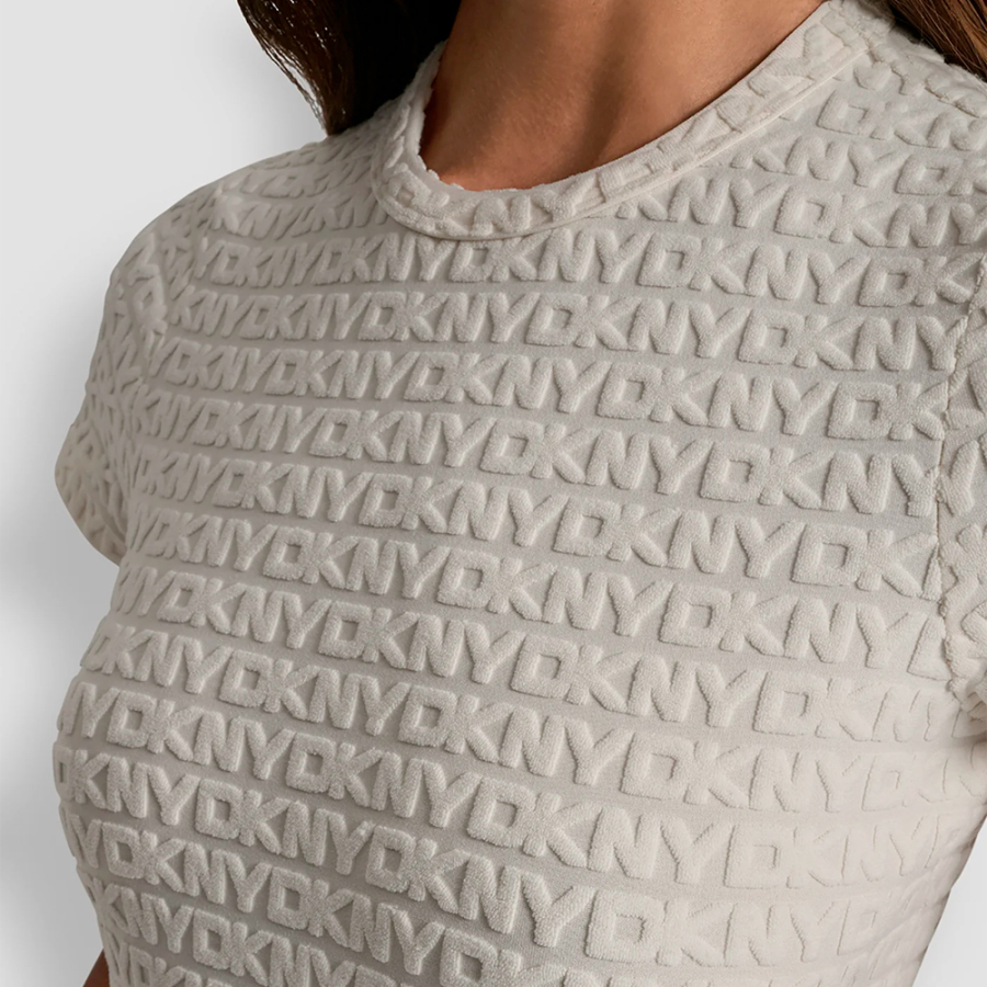 robe-a-col-rond-en-jacquard-avec-logo