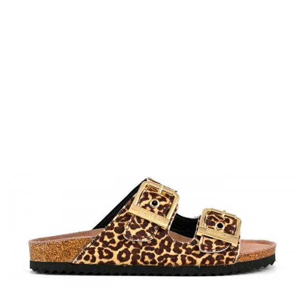 Colors Of California Sandale SLOFI en cuir effet poney - 37 Beige, Brun- Ref.