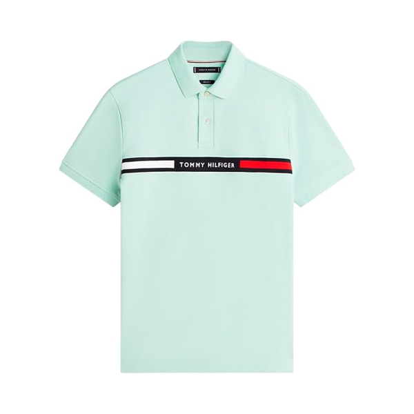 Tommy Hilfiger Polos Vert - Polo avec logo sur la poitrine - S - Ref 67 €