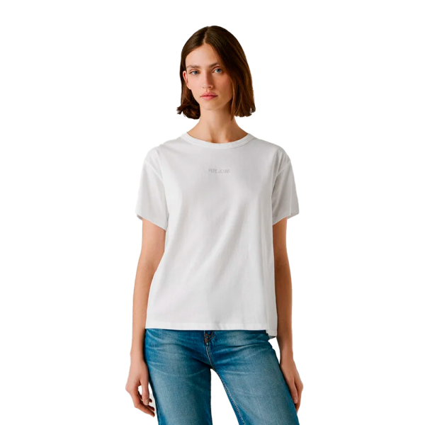 Pepe Jeans T-shirts hauts et polos Blanc - T-shirt logo strass - S - Ref 22 €
