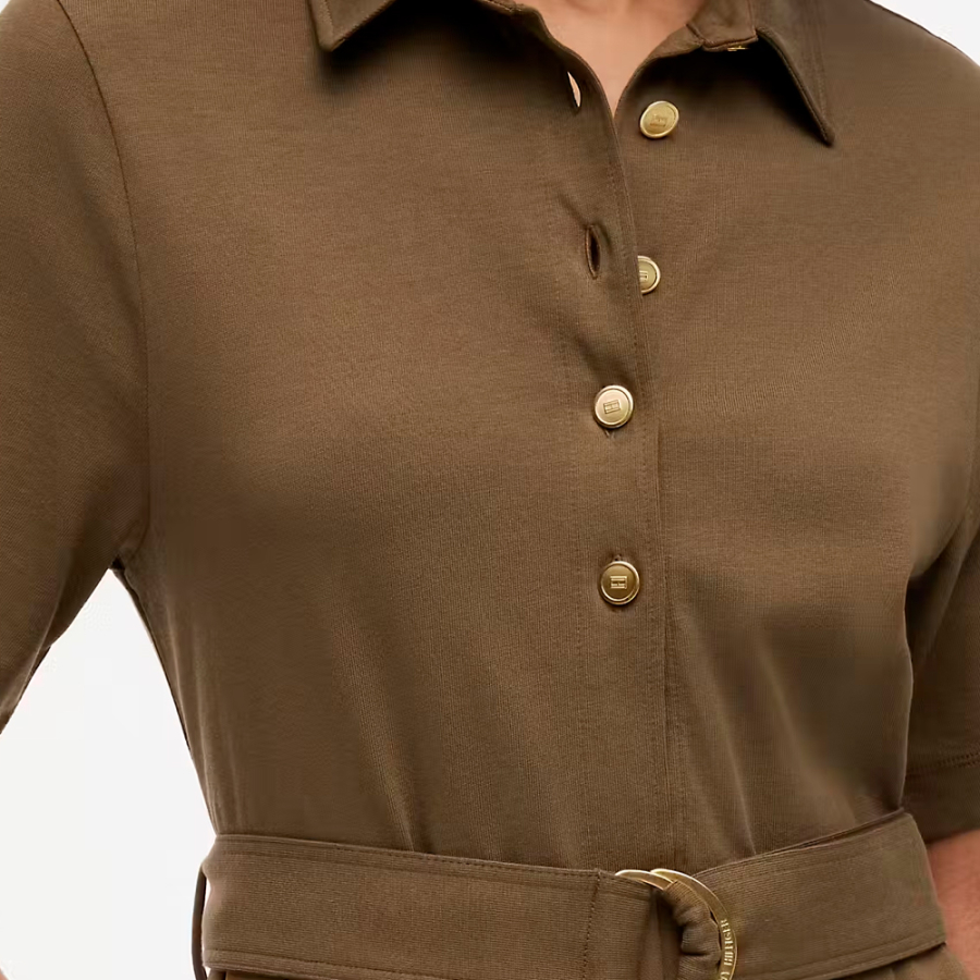 gold-button-mix-media-dress gold-button-mix-media-dress