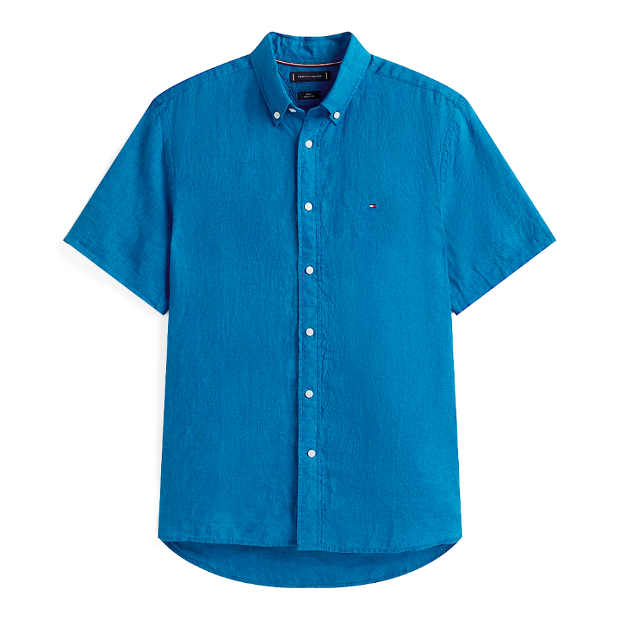 chemise-a-manches-courtes-en-lin-effet-delave